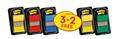 Page marker, plastic, 3+2x50 sheets, 25x43 mm, 3M POSTIT, assorted