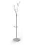 Floor coat stand, metal base, plastic hooks, ALBA "Festival", silver grey-white