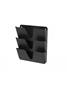 Catalogue holder, metal, walll, horizontal, 3 compartments, ALBA, black