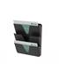 Catalogue holder, metal, walll, horizontal, 3 compartments, ALBA, black