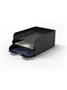 Letter tray, metal, 3 compartments, ALBA, black