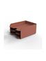 Letter tray, metal, 3 compartments, ALBA, terracotta