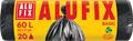 Refuse bag, 60 l, 20 pcs, 60x71 cm, 10 µ, ALUFIX "Economy", black