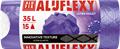 Refuse bag, tie string, LDPE, scented, 35 l, 15 pcs, 53x53 cm, 20 µ, ALUFIX "Aluflexy", purple
