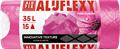 Refuse bag, tie string, LDPE, scented, 35 l, 15 pcs, 53x53 cm, 20 µ, ALUFIX "Aluflexy", pink