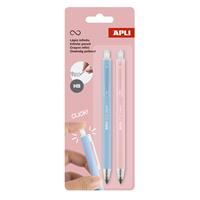 Mechanical pencil, HB, push-button, APLI “Infinite Click”, blue and pink