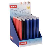Gel pen display, 0.5 mm, push-button, erasable, APLI “Erasable”, assorted colours