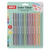 Refill set for coloured mechanical pencil set, APLI “Color Click”, 24 pcs, 12 colours