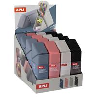 Pencil case, display, zippered, silicone, convertible into desk organiser, APLI “Up North”, assorted colours