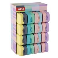 Pencil case, display, zippered, silicone, two-tone, APLI “Pastel”, assorted colours