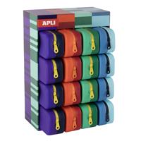 Pencil case, display, zippered, silicone, two-tone, APLI “Vibrant”, assorted colours