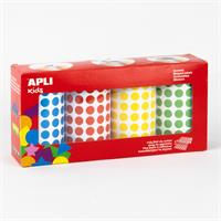 Round stickers, 10.5 mm, APLI Kids “Stickers”, 4 rolls, assorted colours