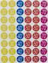 Discount labels, 24 mm, round, coloured, APLI, 240 labels/pack, -20–50%