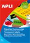 Label, 210x297 mm, coloured, APLI, fluorescent green, 100 labels/package