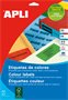 Label, 70x37 mm, coloured, APLI, yellow, 480 labels/package