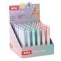 Mini gel pen display, 0.5 mm, push-button, APLI “Pocket Gel”, assorted pastel colours