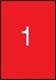 Label, 210x297 mm, coloured, APLI, flourescent red, 20 labels/package