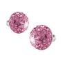 Earrings with pink SWAROVSKI® crystal, hemisphere, 10mm, ART CRYSTELLA®