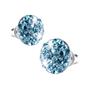 Earrings with aqua blue SWAROVSKI® crystal, hemisphere, 10mm, ART CRYSTELLA®