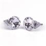 Earings, with white SWAROVSKI® diamond, 8mm, ART CRYSTELLA®