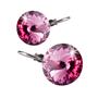 Earrings, French hook, pink SWAROVSKI® crystal, 12 mm, ART CRYSTELLA®