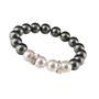 Bracelet, black-white SWAROVSKI® pearl, with rondella crystal, 10mm, ART CRYSTELLA® M