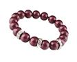 Bracelet, pearl red SWAROVSKI®, with white rondell diamond, 10mm, ART CRYSTELLA® M