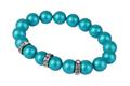 Bracelet, pearl turquoise SWAROVSKI®, with white rondell diamond, 10mm, ART CRYSTELLA® M