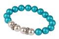 Bracelet, pearl turquoise-white SWAROVSKI®, with white rondell diamond, 10mm, ART CRYSTELLA® M
