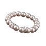 Bracelet, pearl white SWAROVSKI® pearls, white rondelle crystal, 10 mm, ART CRYSTELLA®