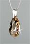Necklace, raindrop, with champagne SWAROVSKI® crystal, 16mm, ART CRYSTELLA®