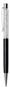 Ballpen, black, filled with white SWAROVSKI® crystals, 14 cm, ART CRYSTELLA®