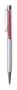 Ballpen, white, filled with siam red SWAROVSKI® crystals, 14 cm, ART CRYSTELLA®