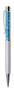 Ballpen, cream white, filled with aqua blue SWAROVSKI® crystals, 14 cm, ART CRYSTELLA®