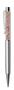 Ballpoint pen, silver, filled with gold diamonds of SWAROVSKI®, 14 cm, ART CRYSTELLA®