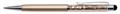 Stylus Ballpen, gold, filled with topaz SWAROVSKI® crystals, 14 cm, ART CRYSTELLA®