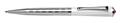 Ballpen, white-silver "Rialto", decorated with light siam red SWAROVSKI® Crystal, 14cm, ART CRYSTELLA®