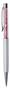 Ballpoint pen, cream white, filled with rose SWAROVSKI® diamond, 14 cm, ART CRYSTELLA®