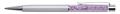 Ballpoint pen, cream white, filled with lilac SWAROVSKI® diamond, 14 cm, ART CRYSTELLA®