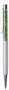 Ballpoint pen, cream white, filled with green SWAROVSKI® diamond, 14 cm, ART CRYSTELLA®