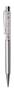 Ballpen, silver, filled with white SWAROVSKI® crystals, 14 cm, ART CRYSTELLA®