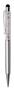 Stylus Ballpen, silver, filled with white SWAROVSKI® crystals, 14 cm, ART CRYSTELLA®