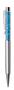 Ballpen, silver, filled with aqua blue SWAROVSKI® crystals, 14 cm, ART CRYSTELLA®