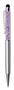 Stylus Ballpen, silver, filled with violet SWAROVSKI® crystals, 14 cm, ART CRYSTELLA®