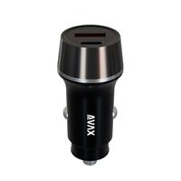 Car charger, USB-C, USB-A, AVAX 