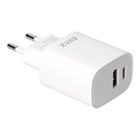 Network charger, USB-A + USB-C, 20W, AVAX 