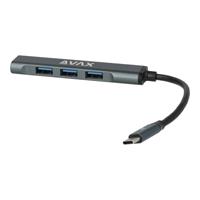USB-C HUB, 4 port, USB 3.0, AVAX 
