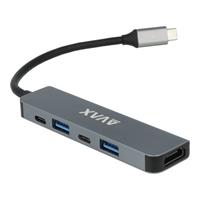 USB-C HUB, HDMI+USB-C+2xUSB 3.0, PD, AVAX 