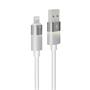 Charger cable, USB-A - lightning (Apple), 1 m, AVAX "CB310 Glowy", white