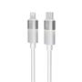 Charger cable, USB-A - lightning (Apple), 27W, 1 m, AVAX "CB314 Glowy", white